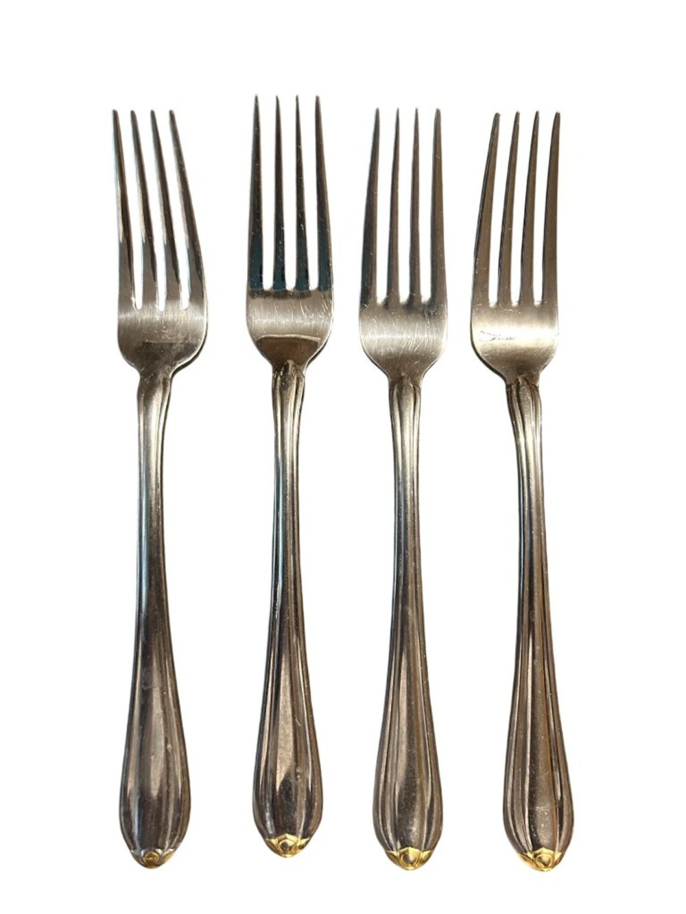 Gorham Silver Golden Melon Bud Stainless Gold Accent Dinner Forks Set Of 4 Disco